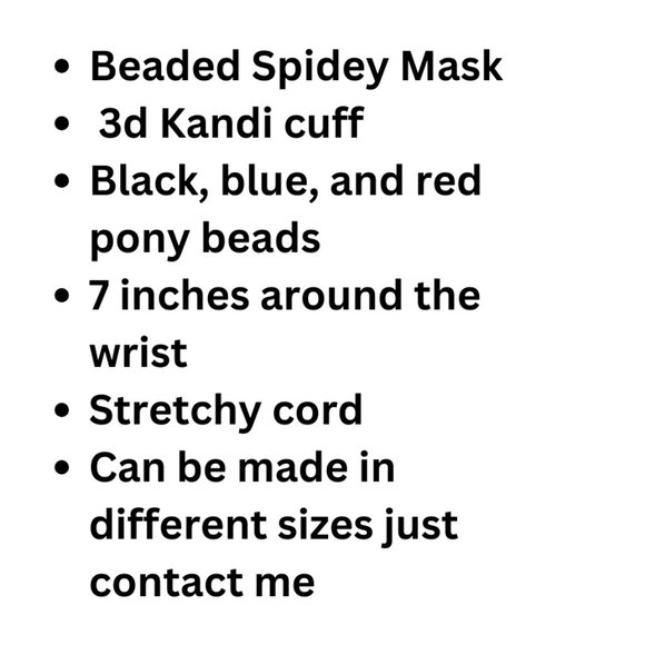 3d Kandi Cuff Rave Bracelet Attached is Spider Thats a man Face Mini Pony Beads - Picture 8 of 8